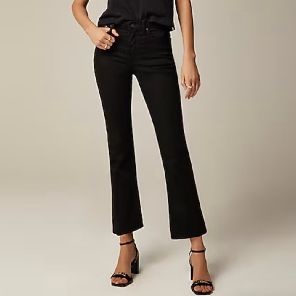 J Crew Black Mid-Rise Kickout Jean